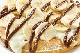 Waffle with bananas